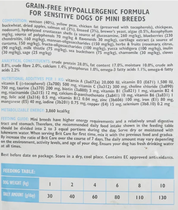 Brit Care - Adult Mini Sensitive Grain-Free With Vension 2kg - Image 5