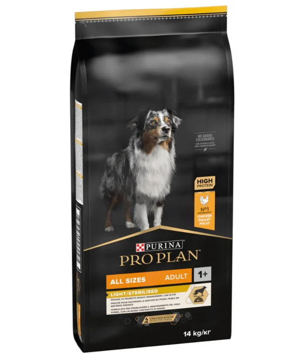 Purina Pro Plan Light Sterilized All Sizes Adult, Dry Dog food with Chicken 14Kg
