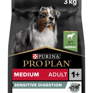 Purina Pro Plan Sensitive Digestion Medium Adult, Dry Dog food with Lamb 3kg