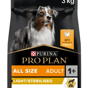 Purina Pro Plan Light Sterilized All Sizes Adult, Dry Dog food with Chicken  3Kg