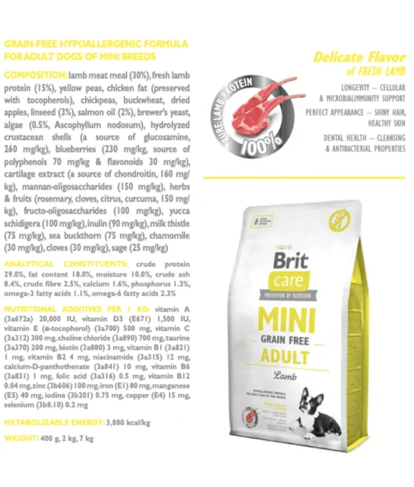 Brit Care - Mini Adult Grain Free Lamb 2kg - Image 3